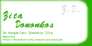 zita domonkos business card